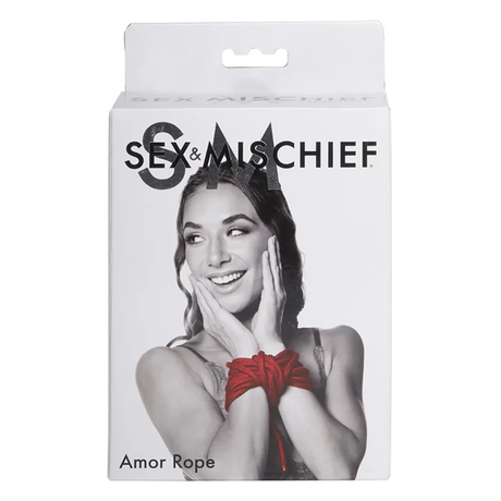 Sex & Mischief Amor Rope — 30' Cotton Bondage Rope, Red - SS09829