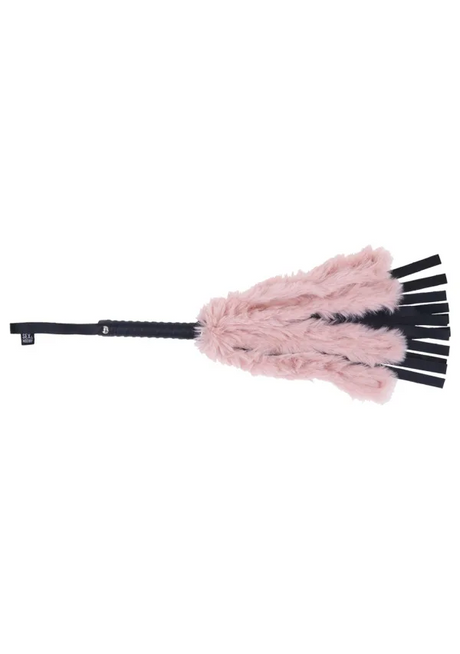 Sex & Mischief Brat Faux Fur Flogger, Black/Rose Gold, 19.5 in - SS09848