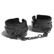Sex & Mischief Shadow Fur Handcuffs — Faux Fur Lined, Black - SS099-12