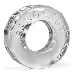 OXBALLS Sprocket FLEXtpr Cock Ring — Clear, 3" Inner - OX-AJ1043-CLR