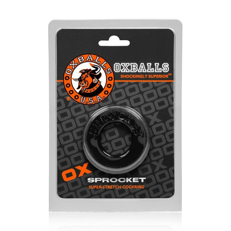 OXBALLS SPROCKET Thick FLEXtpr Cockring — Black - OX-AJ1043-BLK