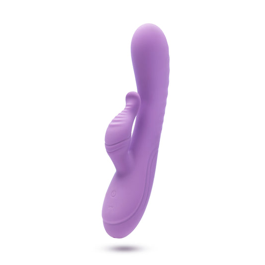 Blush Evelyn Rabbit Vibrator — Purple, Dual Stimulation, 8" - BL-43601