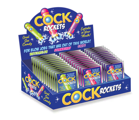 Little Genie Oral Popping Candy Display — 36 Pack (Watermelon, Strawberry, Grape) - LG-CP1087