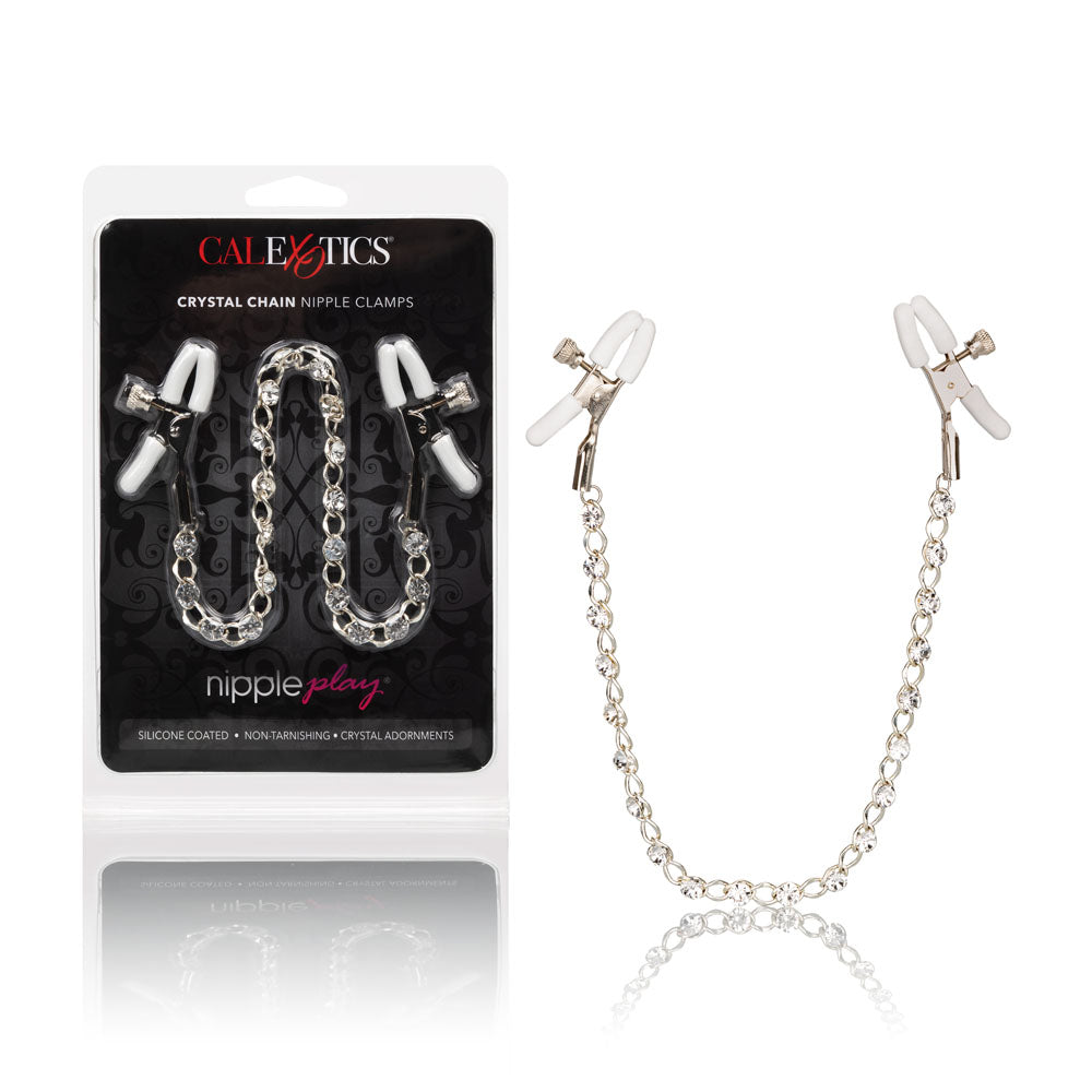 CalExotics Nipple Play Crystal Chain Adjustable Nipple Clamps - SE2617052