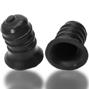 Oxballs RibNips Curved Ribbed Nipsuckers — 2-Pack, Black - OX-111-NGT
