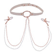 Sex & Mischief Peaches 'n CreaMe Peach Collar with Adjustable Nipple Clamps - SS09963
