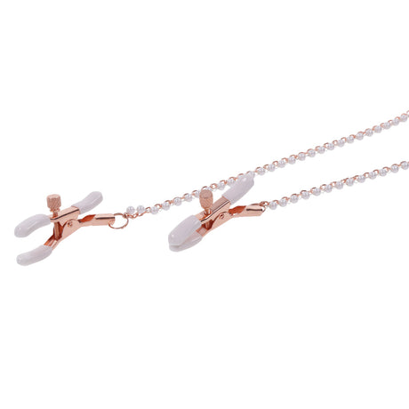 Sex & Mischief Peaches 'n CreaMe Peach Collar with Adjustable Nipple Clamps - SS09963