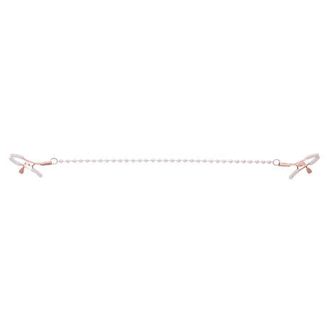 Sex & Mischief Peaches 'n CreaMe Pearl Nipple Clamps — Rose Gold & White - SS09964