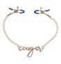 Sex & Mischief Cougar Nipple Clamps, Adjustable Blue with Gold Chain - SP9756