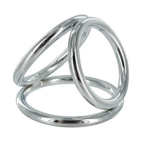 Master Series Triad Chamber Chrome-Plated Cock and Ball Ring - MS-ST385-M