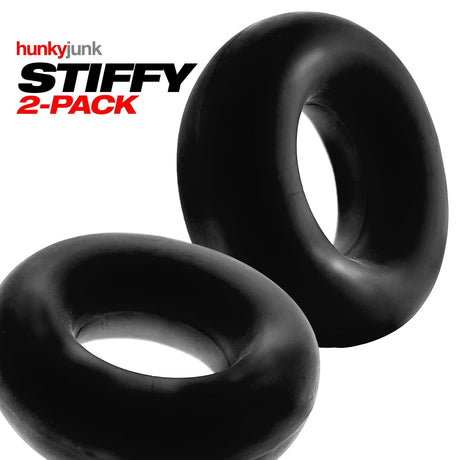 Hunkyjunk STIFFY 2-Pack Bulge Cockrings — Tar Ice - OX-HUJ126-TRIC