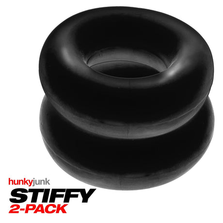 Hunkyjunk STIFFY 2-Pack Bulge Cockrings — Tar Ice - OX-HUJ126-TRIC