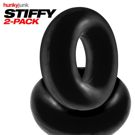 Hunkyjunk STIFFY 2-Pack Bulge Cockrings — Tar Ice - OX-HUJ126-TRIC