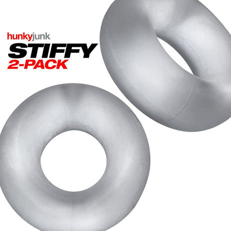Hunkyjunk STIFFY 2-Pack Bulge Cockrings — Clear Ice - OX-HUJ126-CLIC