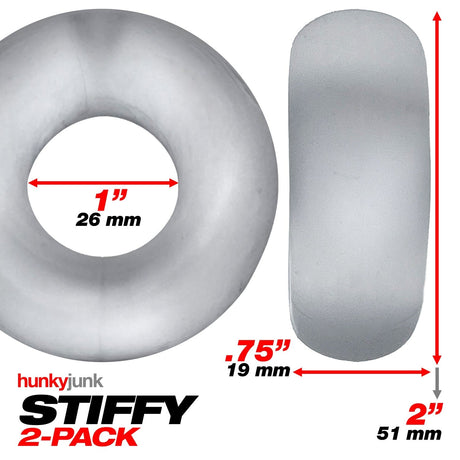 Hunkyjunk STIFFY 2-Pack Bulge Cockrings — Clear Ice - OX-HUJ126-CLIC