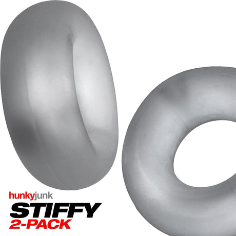 Hunkyjunk STIFFY 2-Pack Bulge Cockrings — Clear Ice - OX-HUJ126-CLIC