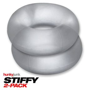 Hunkyjunk STIFFY 2-Pack Bulge Cockrings — Clear Ice - OX-HUJ126-CLIC