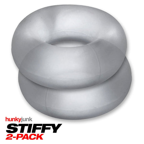Hunkyjunk STIFFY 2-Pack Bulge Cockrings — Clear Ice - OX-HUJ126-CLIC