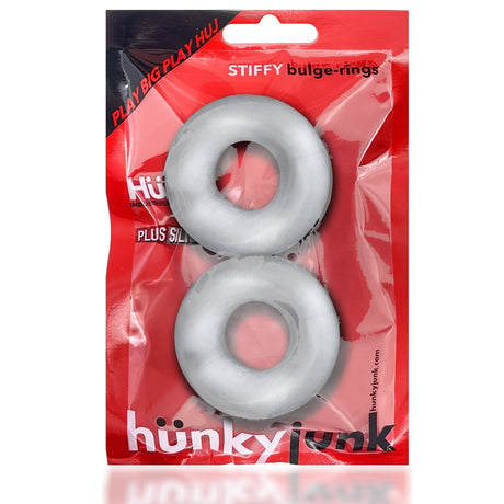 Hunkyjunk STIFFY 2-Pack Bulge Cockrings — Clear Ice - OX-HUJ126-CLIC
