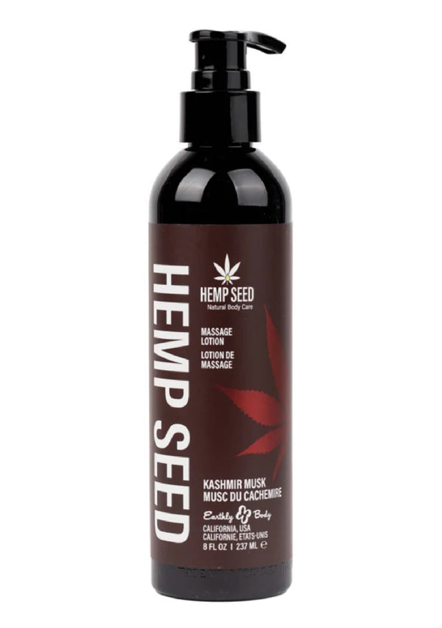 Earthly Body Hemp Seed Massage Lotion — Kashmir Musk 8 oz - EB-ML013