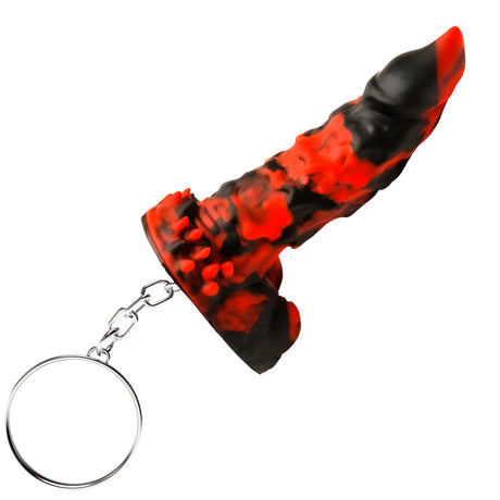XR Brands Fire Demon Mini Dildo Keychain, Red/Black - CC-AH438