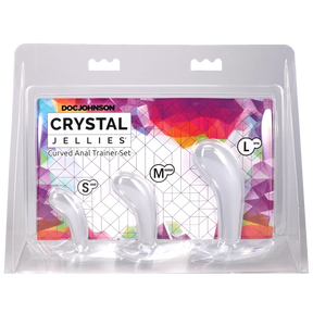Doc Johnson Crystal Jellies Curved Anal Trainer Set — Clear - DJ0289-67-CD