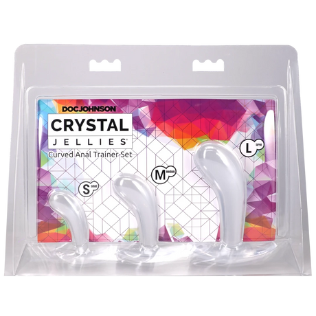 Doc Johnson Crystal Jellies Curved Anal Trainer Set — Clear - DJ0289-67-CD