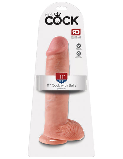 King Cock 11-Inch Cock With Balls - Flesh by Pipedream