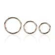 CalExotics Silver Ring 3-Piece Set — Silver-Plated Steel Adornment Rings - SE1403052
