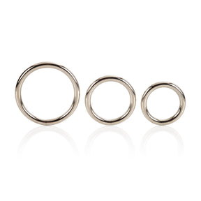 CalExotics Silver Ring 3-Piece Set — Silver-Plated Steel Adornment Rings - SE1403052