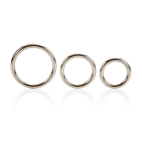 CalExotics Silver Ring 3-Piece Set — Silver-Plated Steel Adornment Rings - SE1403052