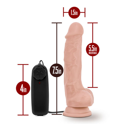 Dr. Skin - Dr. Tim - 7.5 Inch Vibrating Cock With Suction Cup - Vanilla by Blush