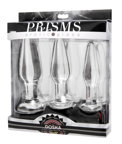 Dosha 3 Piece Glass Anal Plug Kit by XR Brands