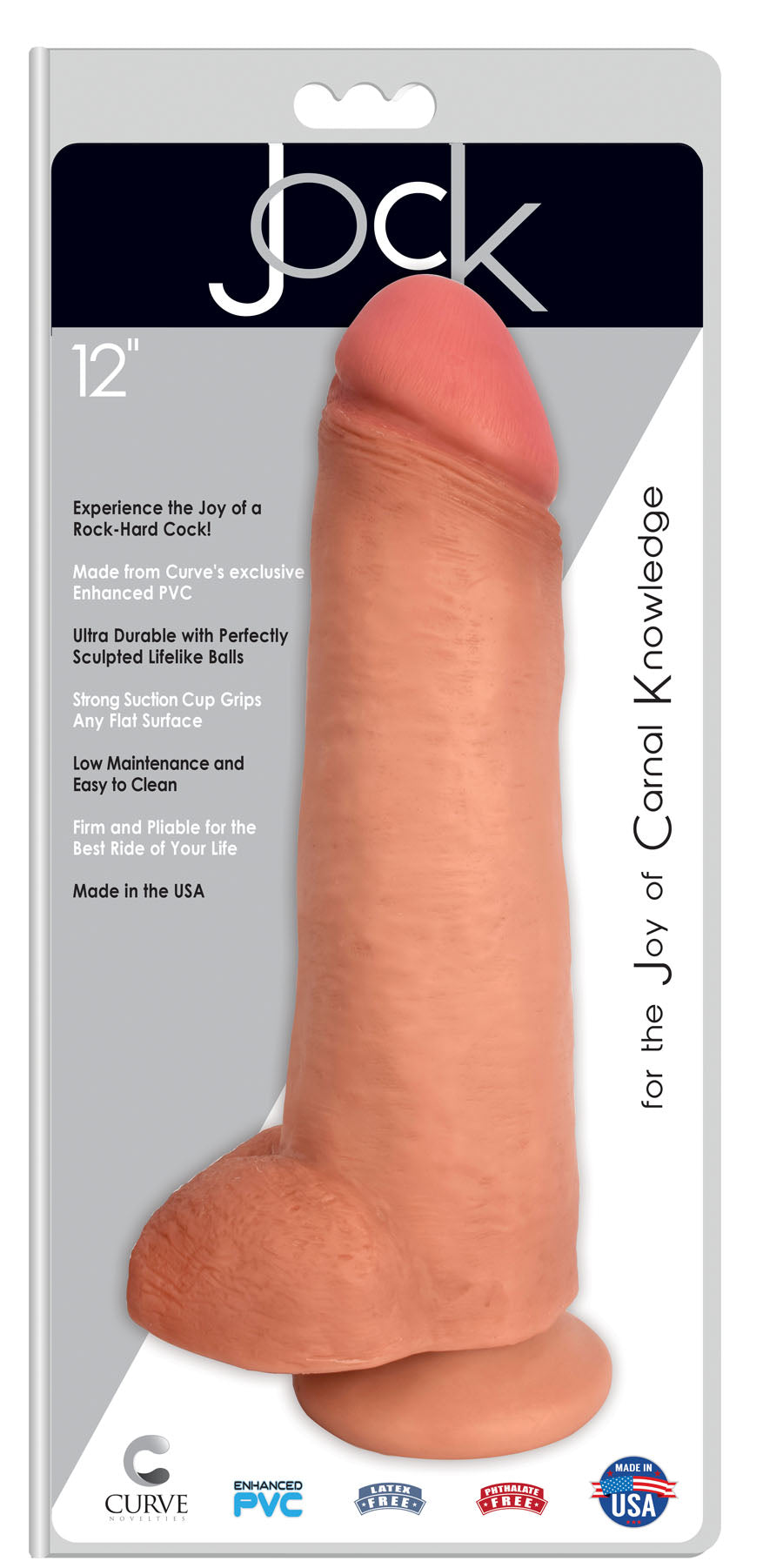 Jock 12 Inch Dong With Balls - Vanilla by Curve Toys