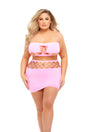 Pink Lipstick Net Worth 2pc Bandeau Set — Queen, Pink - PKL-23117XCP