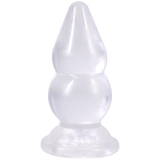 Doc Johnson Crystal Jellies Double Pop Plug — 6 in Clear - DJ0288-94-CD