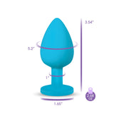 Gemma Clear Iridescent Gem Teal Silicone Plug - L