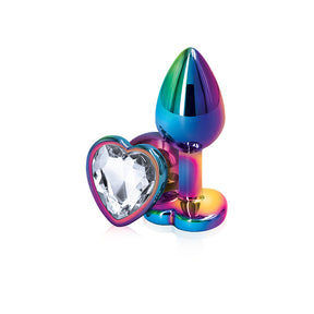 nsnovelties Rear Assets Small Clear Anal Plug — Multicolor Heart - NSN0962-11