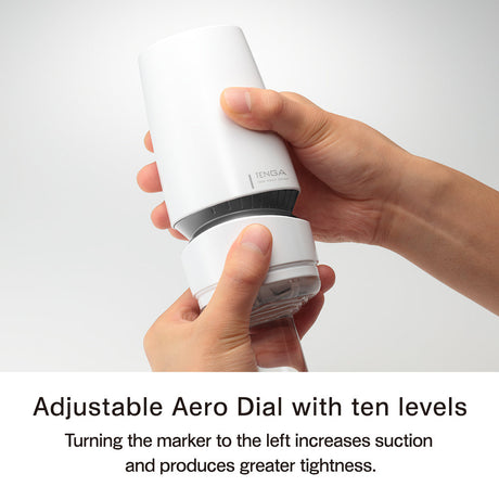 Tenga AERO Cobalt Ring Adjustable Suction Sleeve with Drying Stand & Sample Lube - TN607