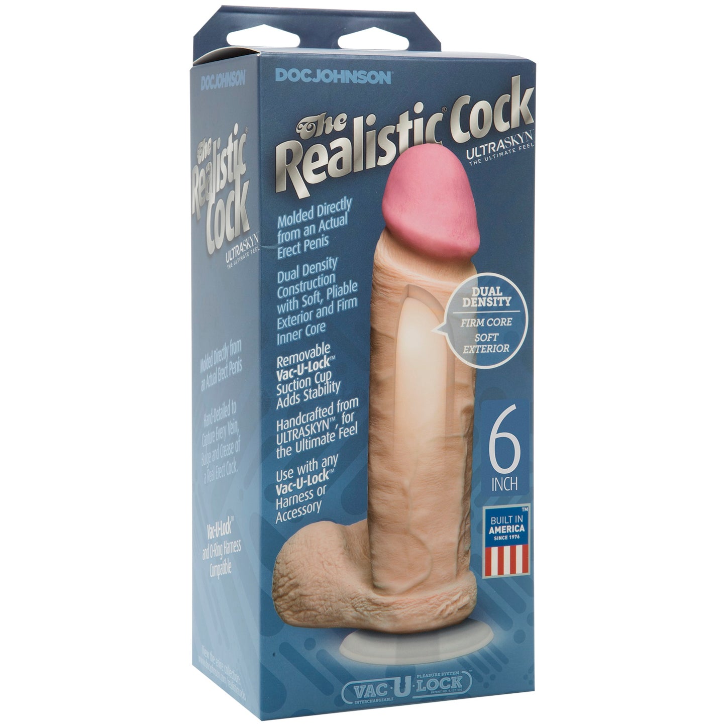 The Realistic Cock Ultraskyn 6 Inch - White by Doc Johnson