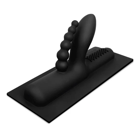 The Cowgirl Buckwild Double-Penetration Silicone Attachment — Black - TC4037