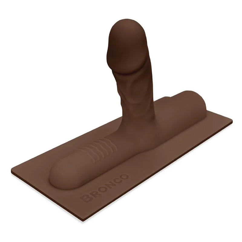 The Cowgirl Bronco Realistic Silicone Attachment — Chocolate, 9.5 × 3.9 in - TC4051