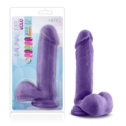 Au Natural - Bold - Hero - 8 Inch Dildo - Purple by Blush