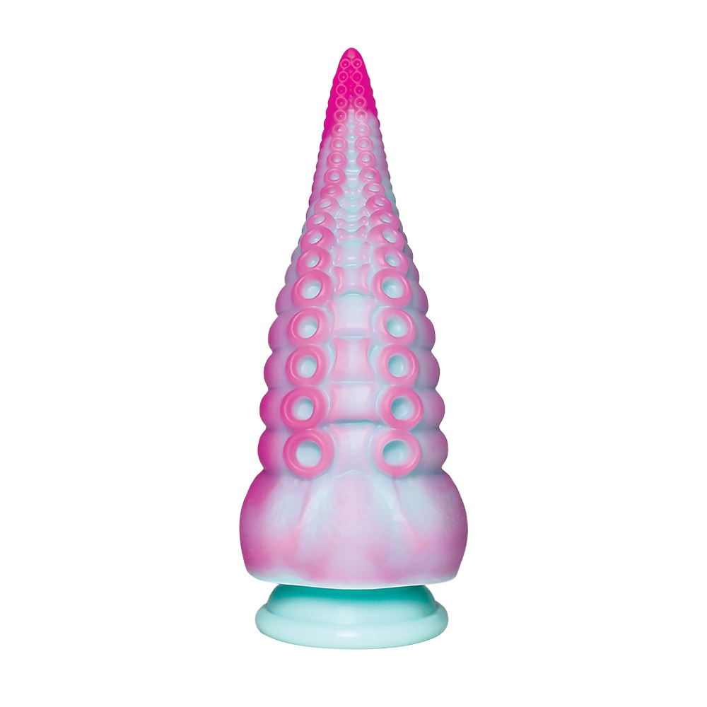 NOBÜ Tëku Medical-Grade Silicone Dildo — Pink/Turquoise - NB1737
