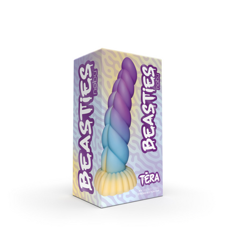 Nobü Tera Medical-Grade Silicone Dildo — Yellow/Blue/Purple - NB1739