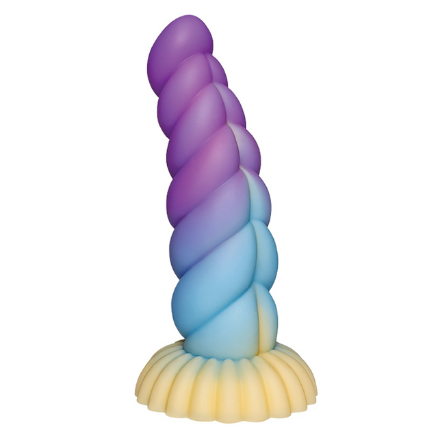 Nobü Tera Medical-Grade Silicone Dildo — Yellow/Blue/Purple - NB1739