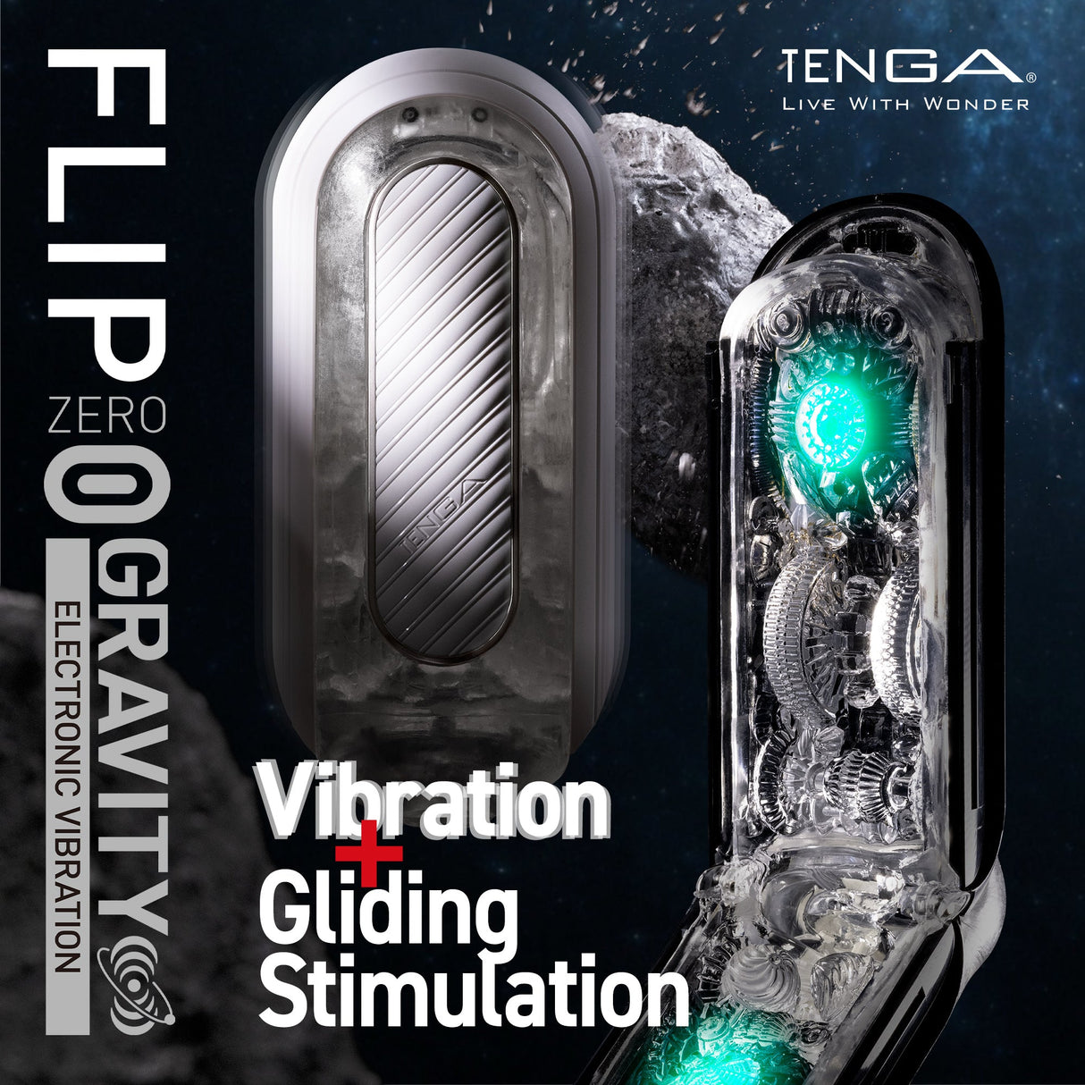 Tenga Flip Zero Gravity EV Vibrating Sleeve, Black - TN387