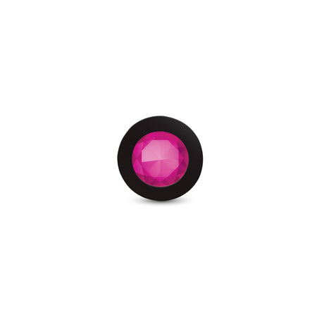 Gemma Pink Gem Black Silicone Plug - Medium