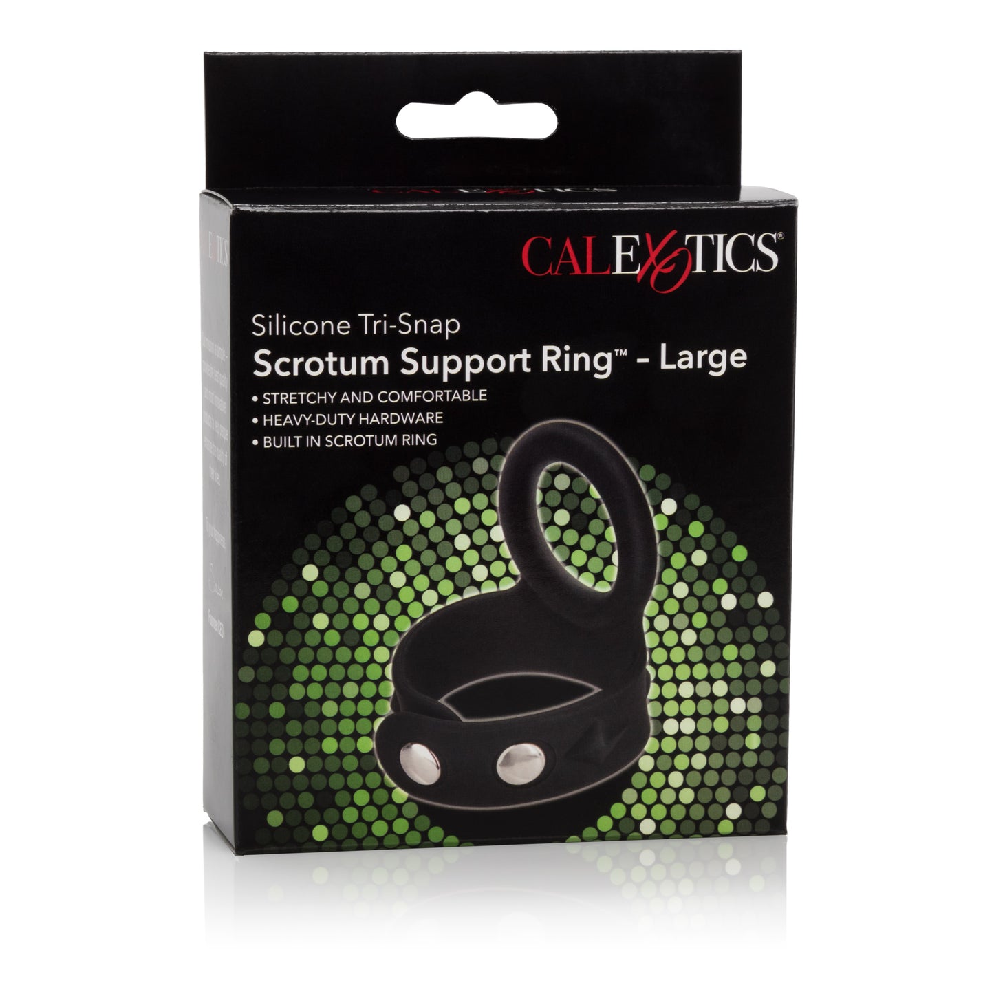 Silicone Tri-Snap Scrotum Support Ring - Large by CalExotics