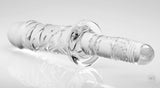 XR Brands Brutus Glass Thruster Dildo, Clear — 6.5 in Insertable - MS-AF178